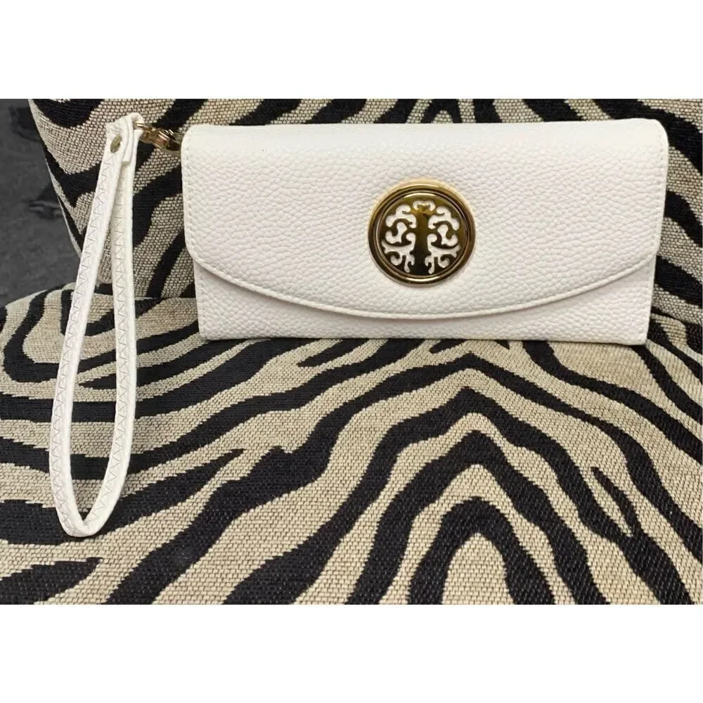 Faux Leather Gold Emblem Wallet